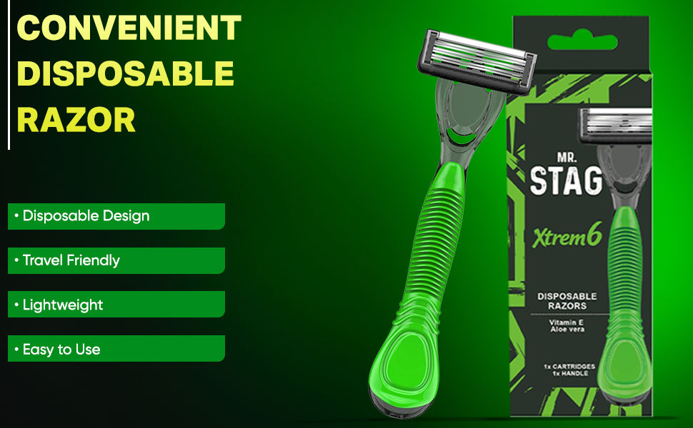 Mr. Stag Xtrem6 Disposable Razor for Men (Pack of 1) detail